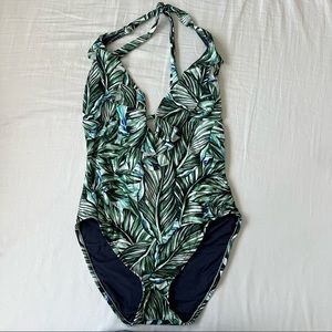 A.N.A leaf print one piece swimsuit